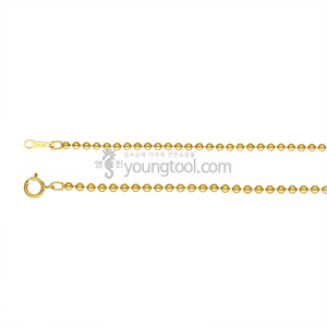 14K 옐로우 골드필드 목걸이 체인 (비드/1.5 mm/길이 : 41 cm)
