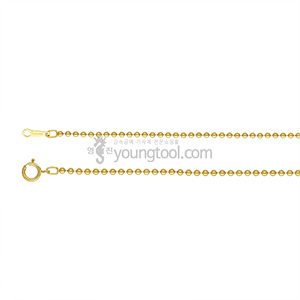 14K 옐로우 골드필드 목걸이 체인 (비드/1.2 mm/길이 : 45 cm)