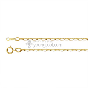 14K 옐로우 골드필드 목걸이 체인 (드로운 케이블/1.75 mm/길이 : 41 cm)