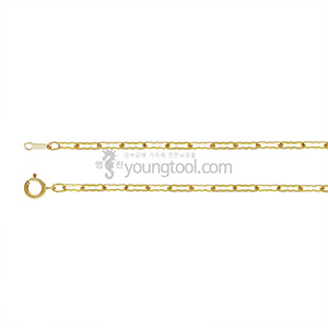 14K 옐로우 골드필드 목걸이 체인 (클링클/1.4 mm/길이 : 50 cm)