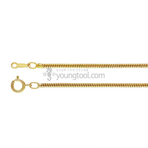 14K 옐로우 골드필드 목걸이 체인 (스네이크/1.0 mm/길이 : 41 cm)