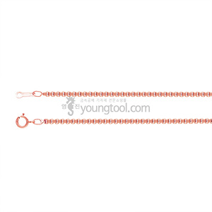 14K 핑크 골드필드 목걸이 체인 (박스/0.85 mm/길이 : 41 cm)