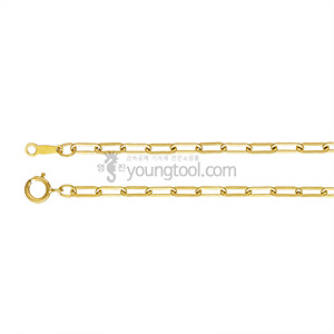 14K 옐로우 골드필드 목걸이 체인 (플랫 클립/2.5 mm/길이 : 41 cm)