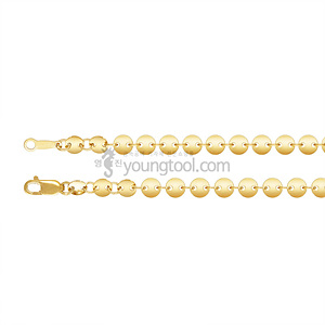 14K 옐로우 골드필드 목걸이 체인 (라운드 시퀸 디스크/4.0 mm/길이 : 41 cm)