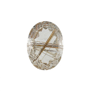 갈색 침수정 (Faceted Copper Rutilated Quartz/Oval)