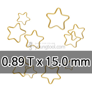 14K 옐로우 골드필드 별 클로즈 ㅇ링 장식 (0.89T x 15.0 mm)