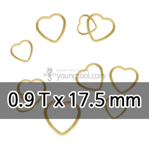 14K 옐로우 골드필드 하트 클로즈 ㅇ링 장식 (0.9T x 17.5 mm)