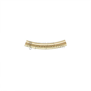 14K 옐로우 골드필드 원형 민자 곡선 튜브비즈 장식 (3.0T x 20 mm)