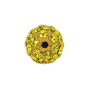 노랑색 크리스탈 점토 볼 (6.0 mm/반구멍)