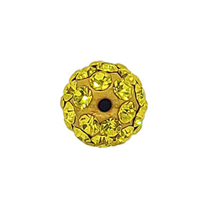 노랑색 크리스탈 점토 볼 (5.0 mm/반구멍)