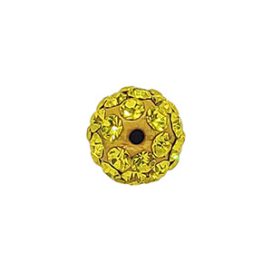 노랑색 크리스탈 점토 볼 (4.0 mm/반구멍)